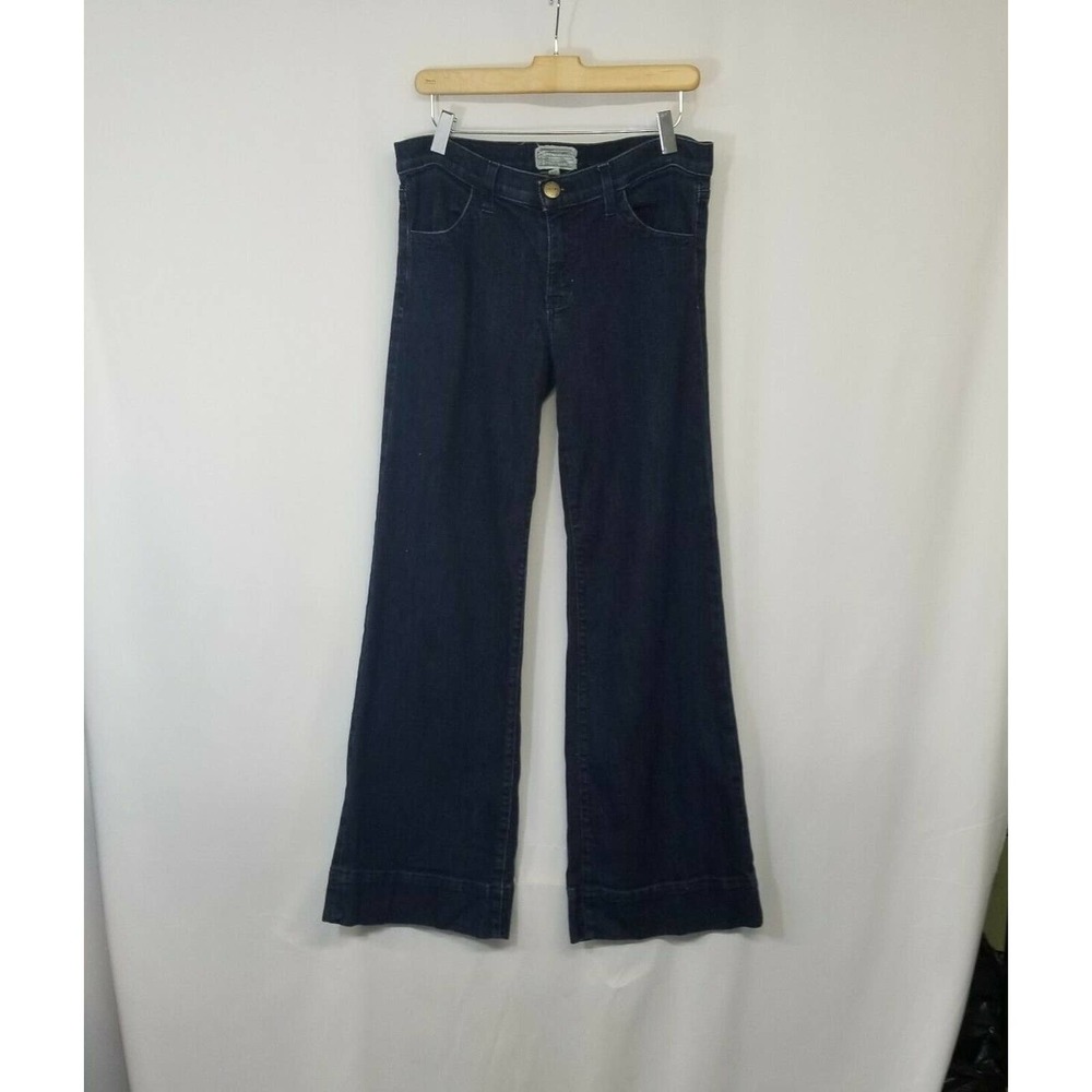 Current Elliot The Wide Leg Dark Wash Mid Rise Flare Jeans Size 29